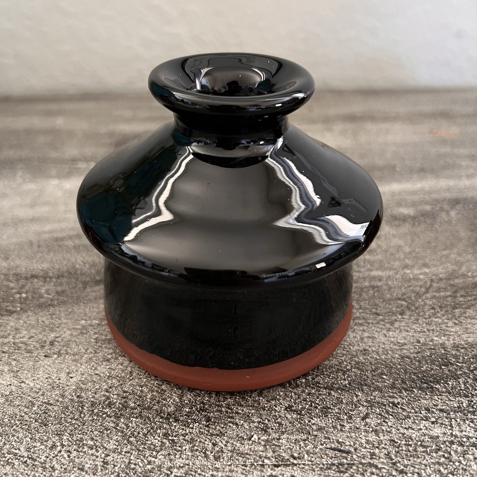 Set Of 3 Vintage Handthrown Redware Ceramic Inkwell or Vase Signed Nutt, MEL