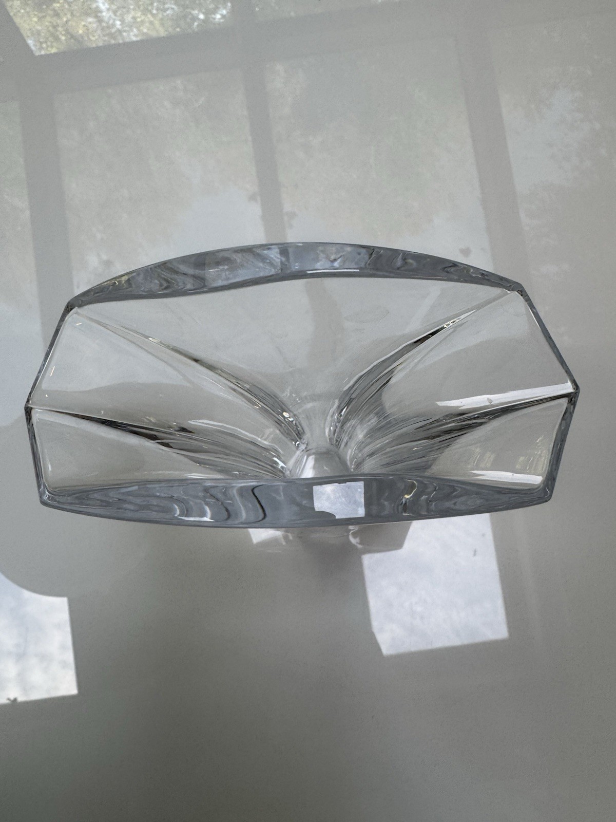 Baccarat Crystal Ginkgo Vase. 7”