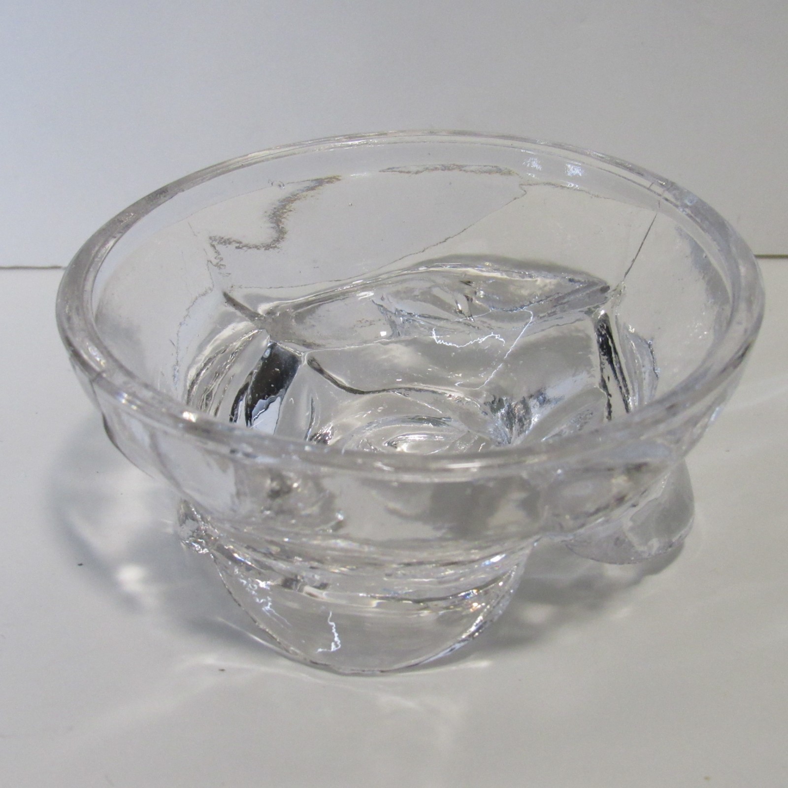 Vintage Clear Glass Rose Paperweight • 4” • Sculpted Petal Design • Solid Molded