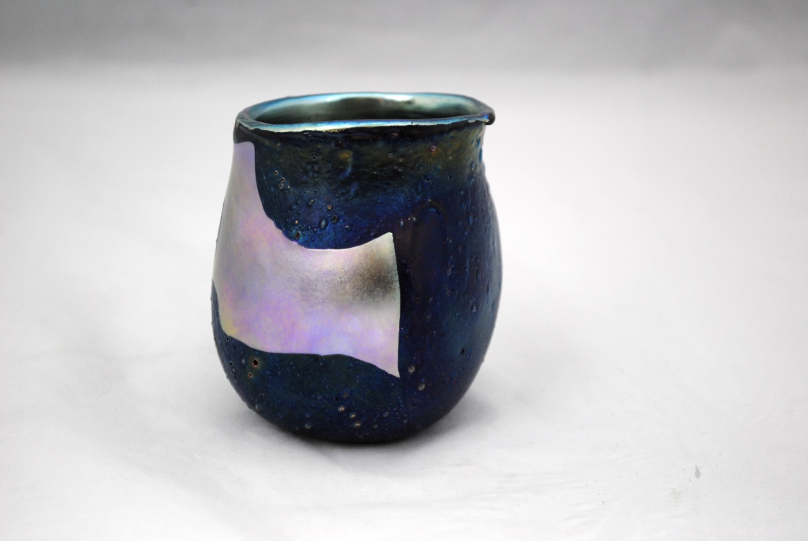 Charles Lotton Lava Art Glass Vase 1976 3 inches