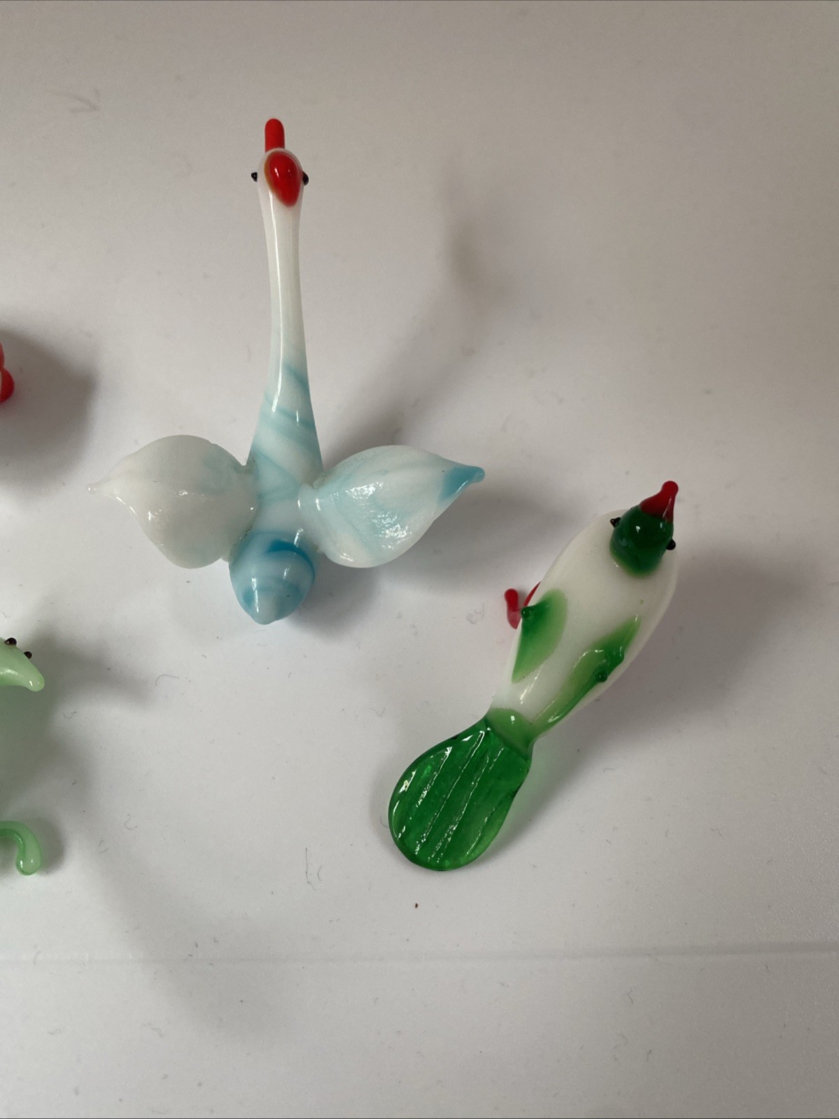 7 Vintage Miniature Hand Blown Art Glass Animals Nice Colors
