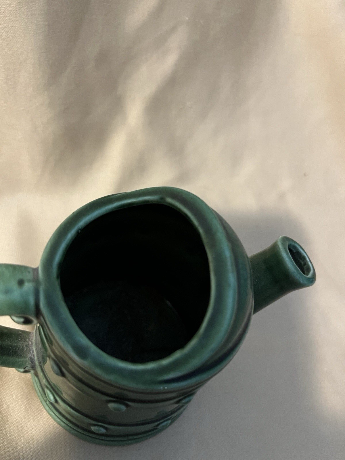 Vintage Miniature Small Green Pottery Watering Container