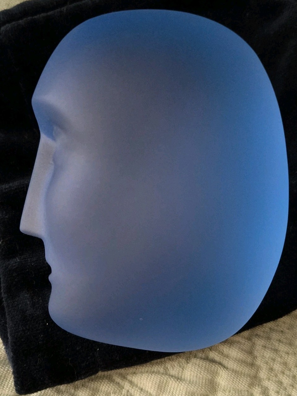 Kosta Boda Bertil Vallien Brains Karolina Blue Frosted Sweden Glass Sculpture