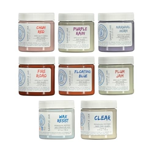 Specialty Pottery Variety Set #2 – Mid Fire Cones 5 & 6 – 8 x 4oz Jars Included