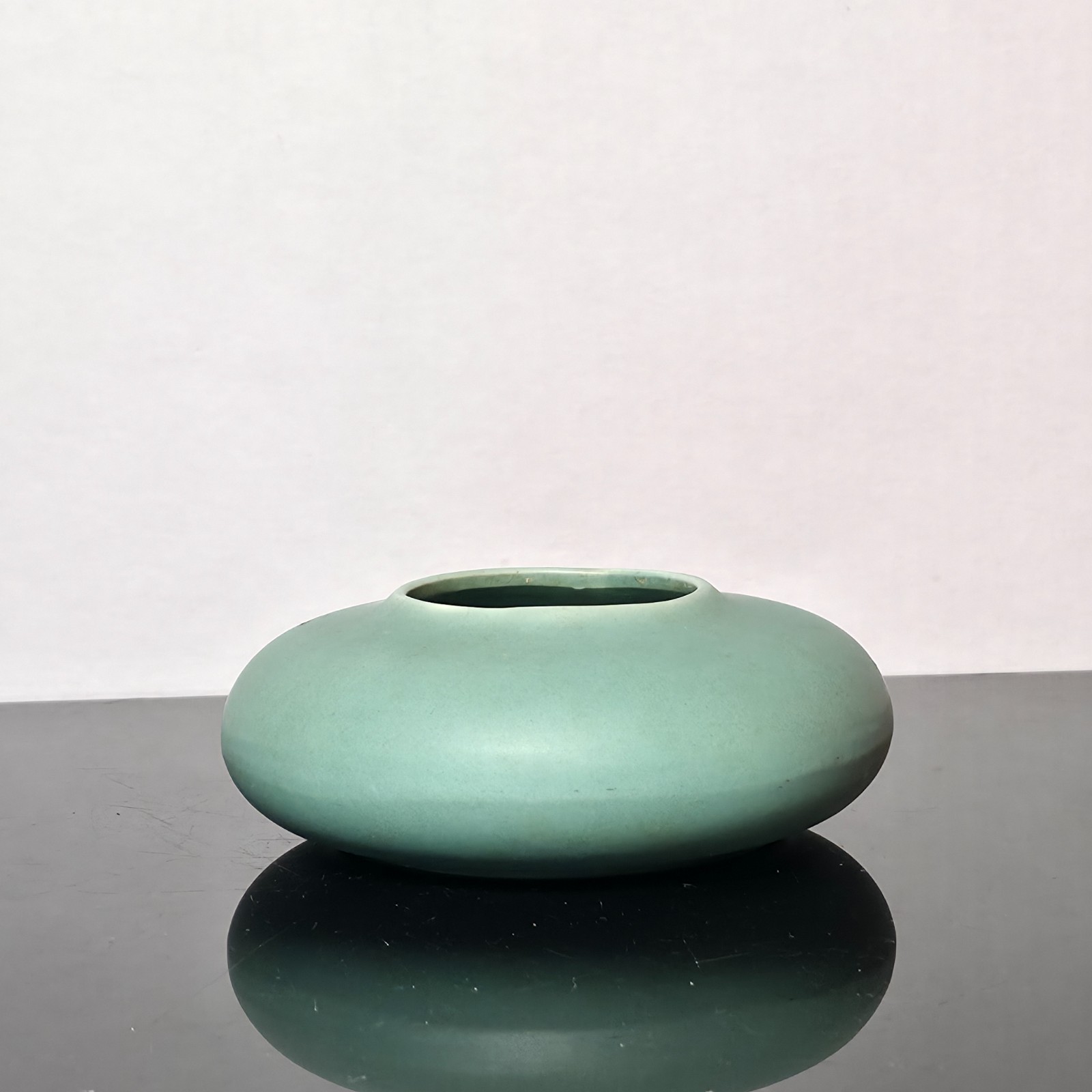 Arts and Crafts Pottery Matte Green Bowl
