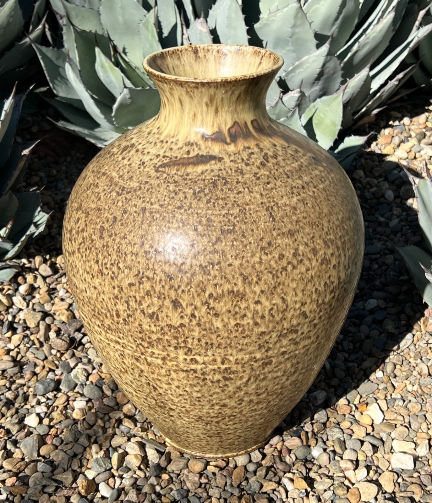 JOEL SHARP STUDIO ART POTTERY STONEWARE VASE VINTAGE HAND THROWN 14 3/8″ TALL