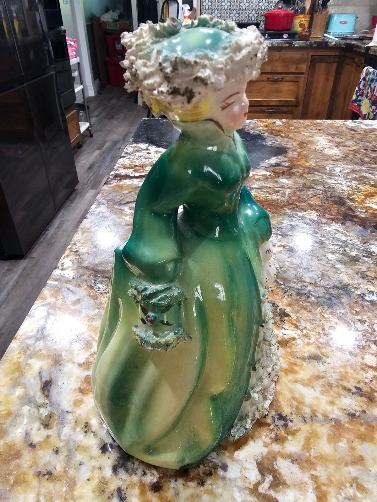 Vintage “Florence Ceramics” like 8 1/2” Genevieve Figurine Unmarked Planter