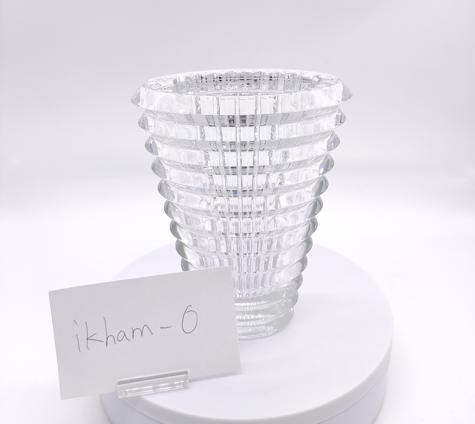 Baccarat Eye Vase Flower Crystal About 15cm with Original Box