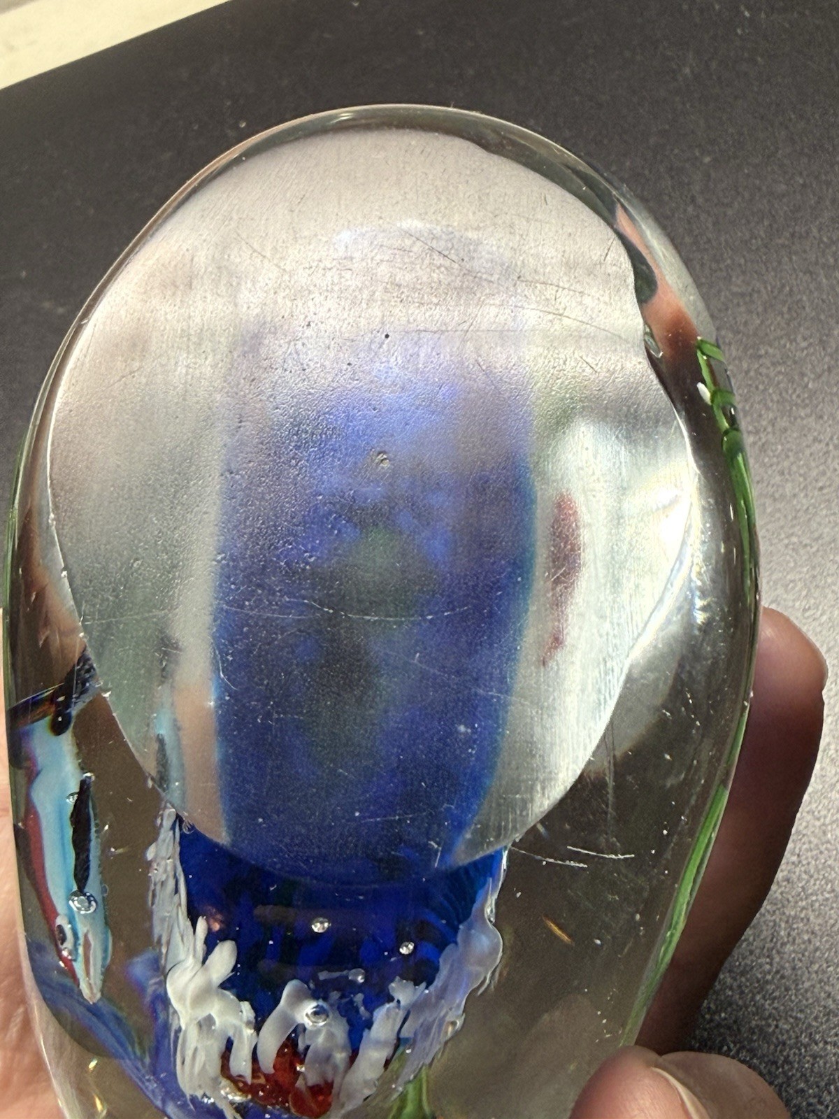 Vintage Murano Glass Fish Aquarium with Scuba Diver Paperweight!
