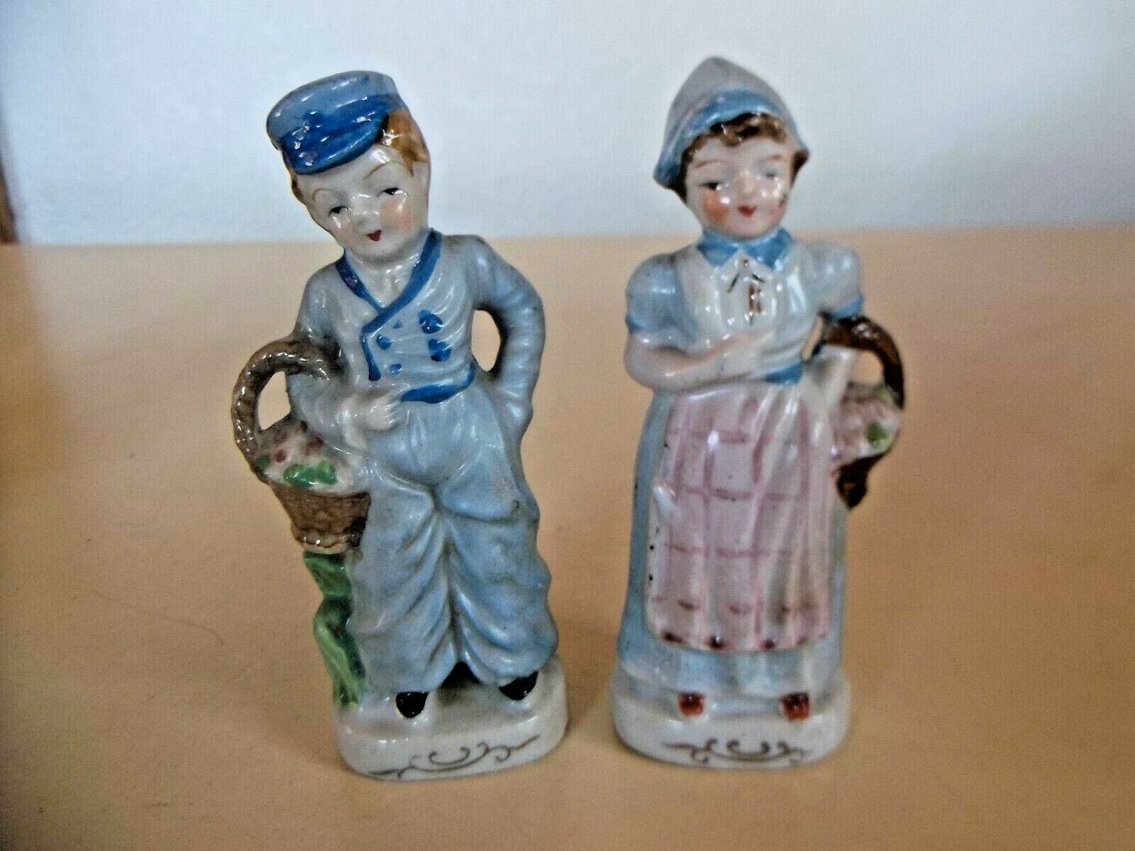 Dutch Boy and Girl 5″ Tall Marked Japan Ceramic Couple Figurines
