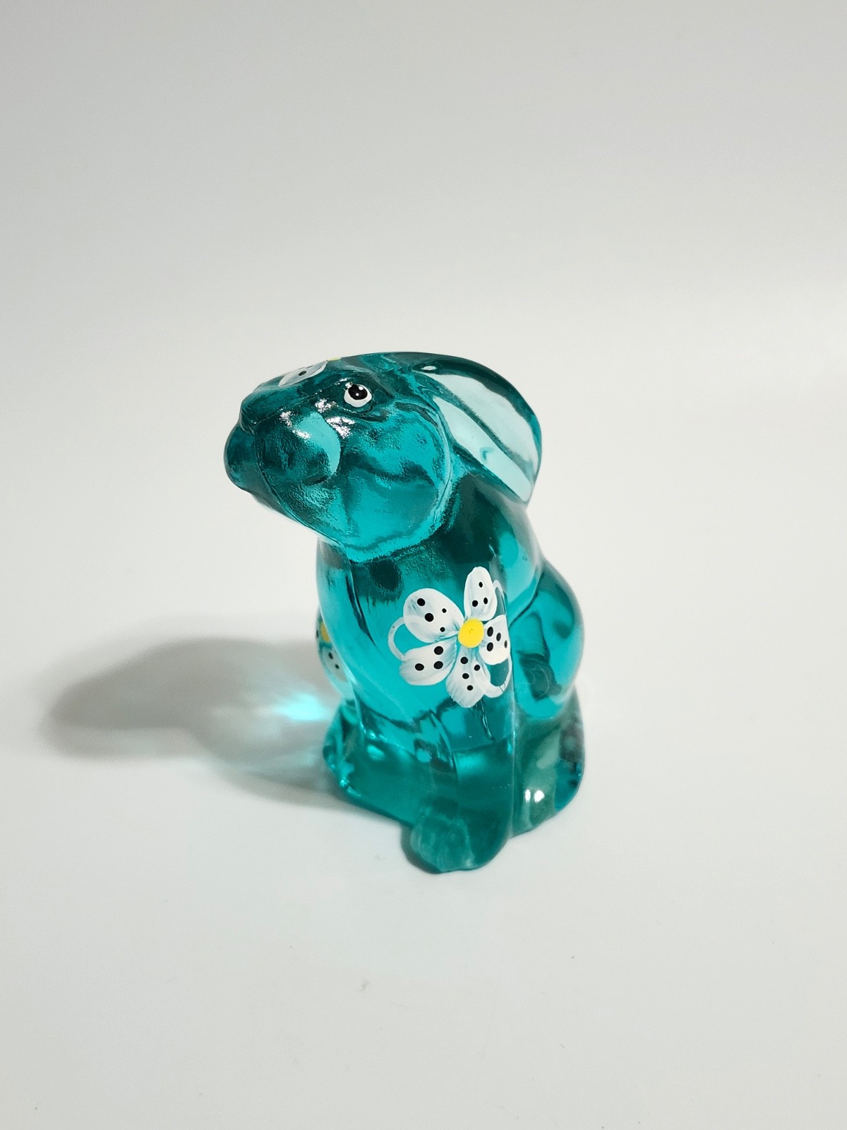 Fenton hand painted robins egg blue mini bunny