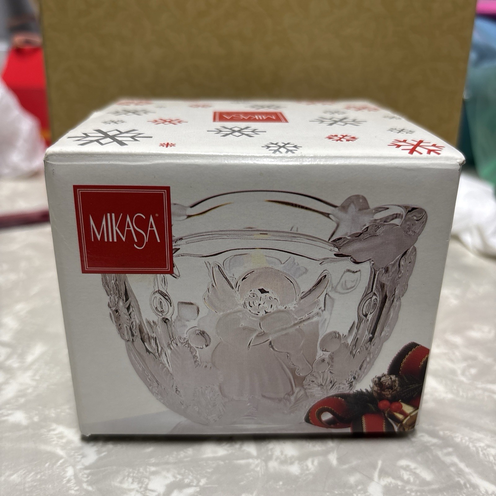 Mikasa Holiday Lights Crystal Candle Holder new in box