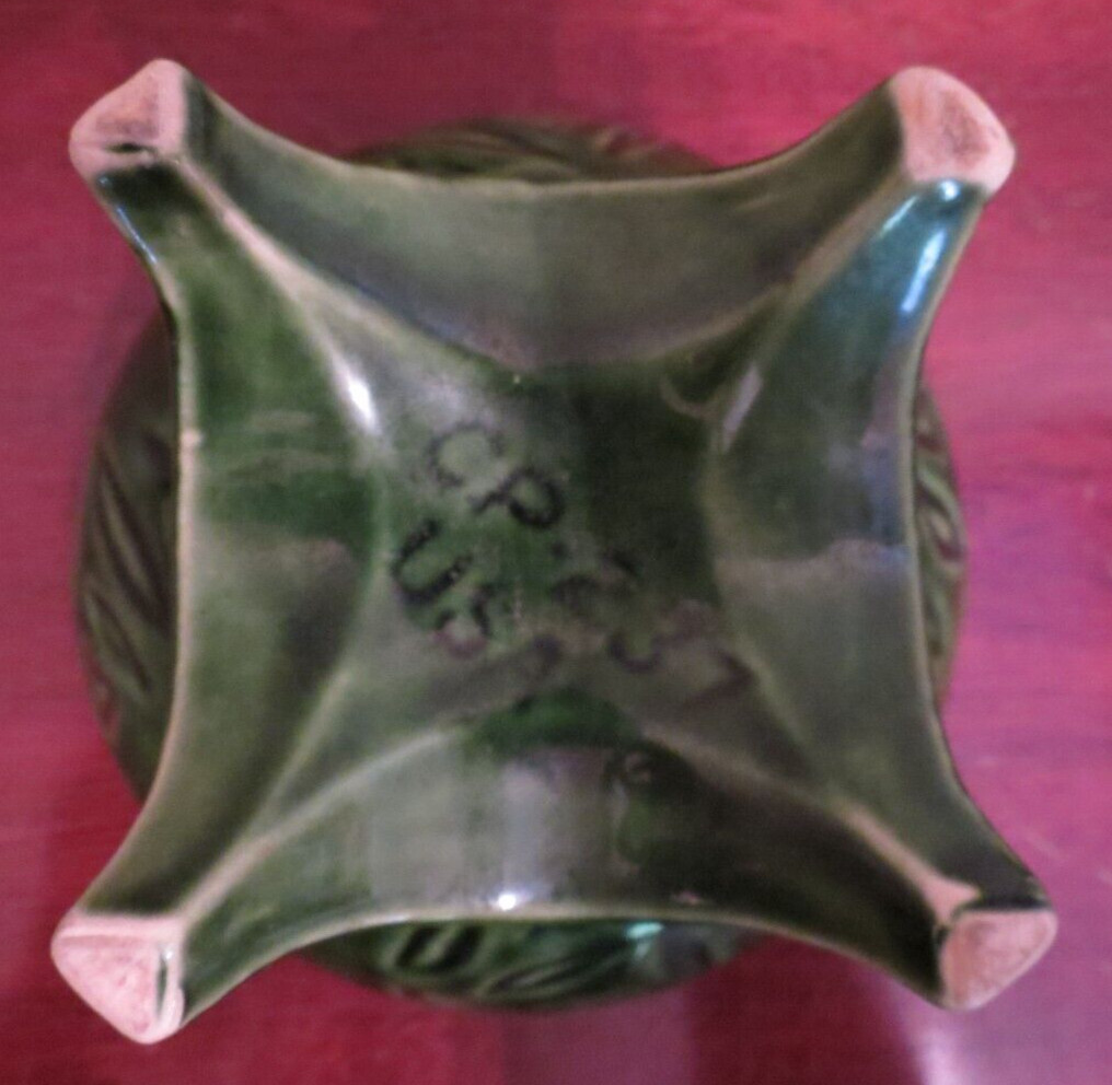 Succulent Cactus Footed Planter Vintage Cookson Pottery Green CP 237 USA Retro