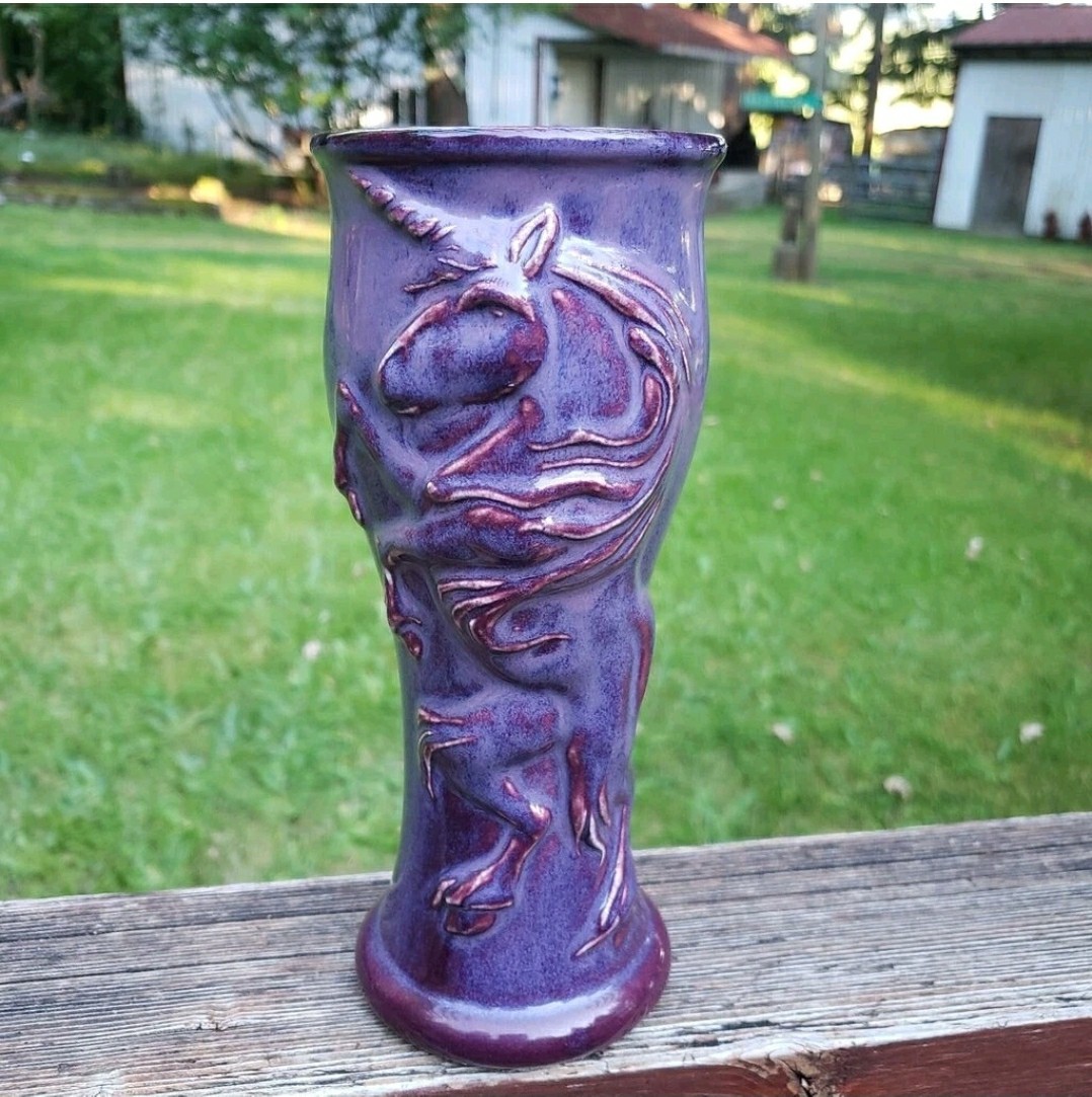 2005 25th Anniversary SGARBOROUGH FAIRE Ceramic Glass – Handmade – 7.5″ TALL