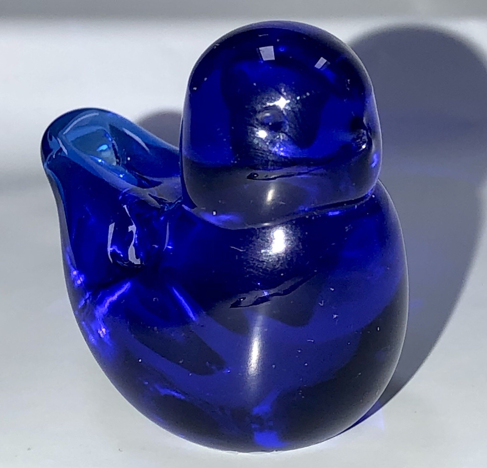 VTG Mini Tiny Bluebird of Happiness Hand Blown 1-1/8″ Tall Cobalt Blue B