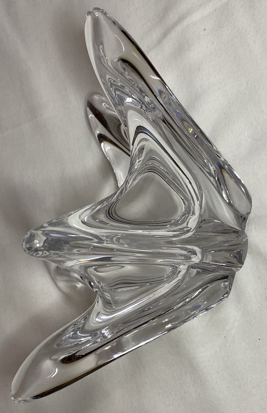 Vintage Daum & France 5 Point Star Crystal Vase Bowl