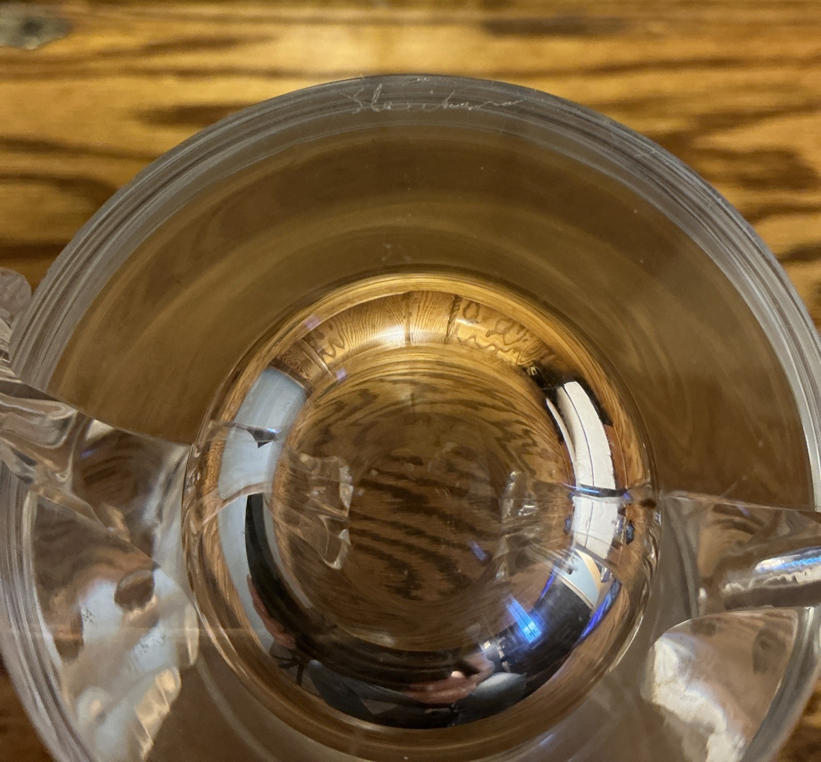 Steuben Art Glass Crystal Vase Lloyd Atkins “Lyre” About 8” Signed