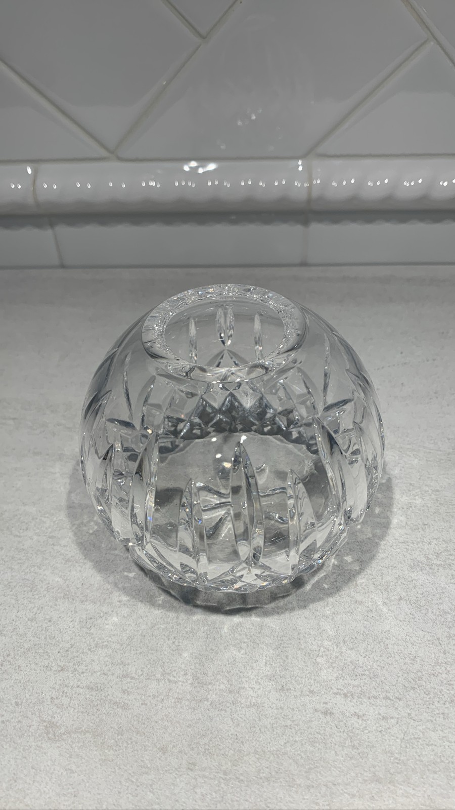 Waterford Crystal Lismore Rose Bowl Round Flower Vase Made in Ireland