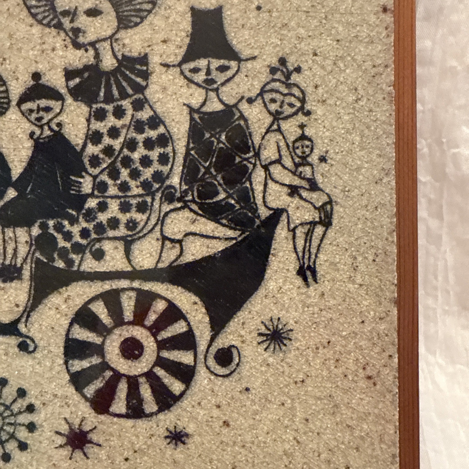 SIGNED KONRAD GALAAEN NORWAY PORSGRUND GLAZED CERAMIC TILE TRIVET 1966 Rare Find