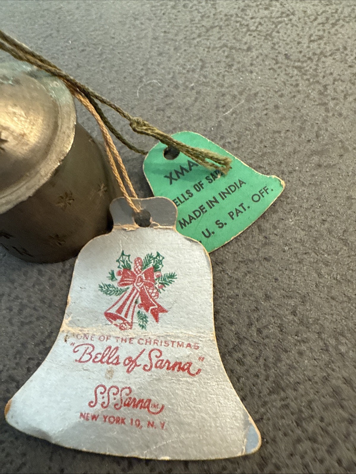 Vintage Bells of Sarna Diwali Brass Bell India NWT Original Tag Handmade