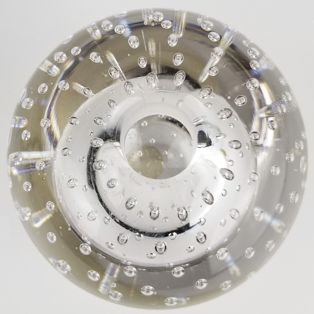 I.W. Rice Irice Apple Paperweight, Clear Art Glass, Bubbles, Pen Holder, Vintage
