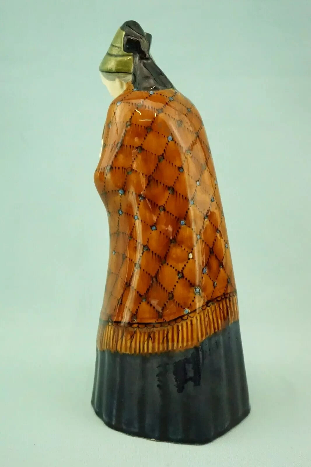 M. POWOLNY Wiener Keramik Ceramic sculpture Old woman Bible and rosary Austria