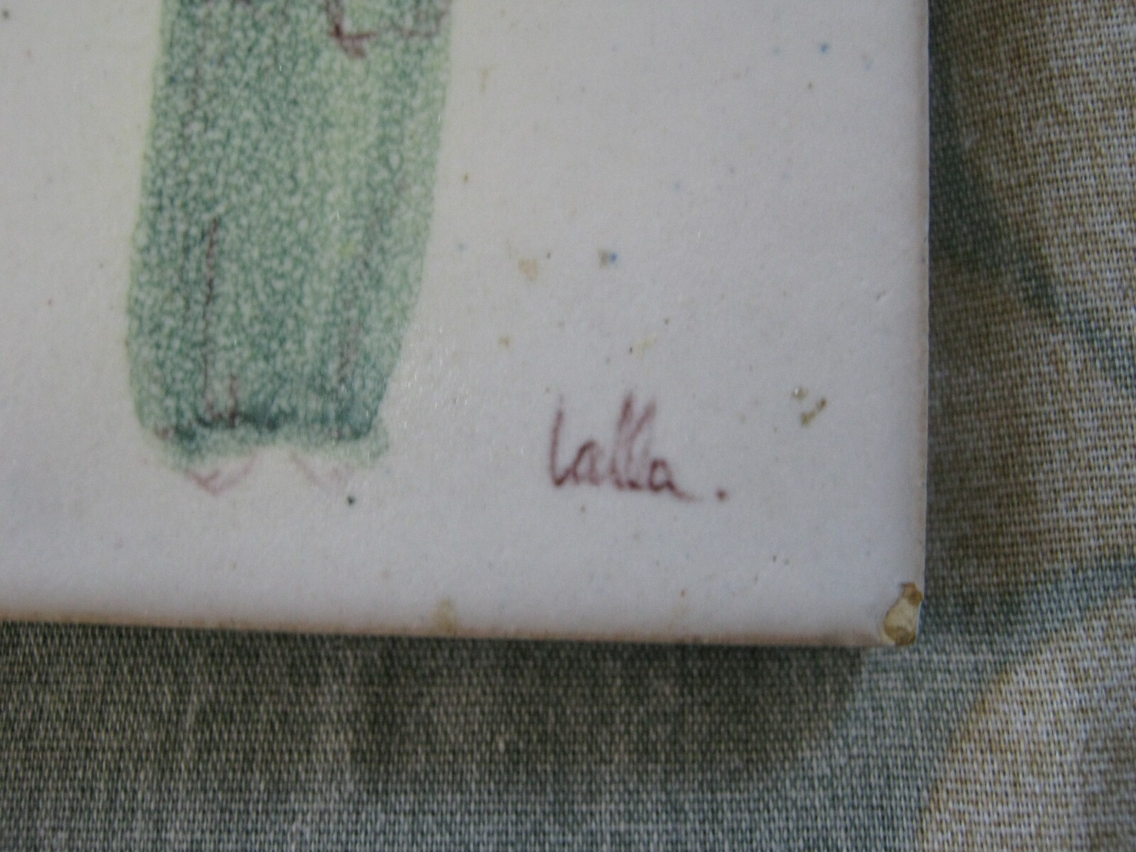 VINTAGE 1943 ART TILE BIBLE’S SEVEN VIRGINS SWEDISH CERAMICIST LALLA REUTERBORG