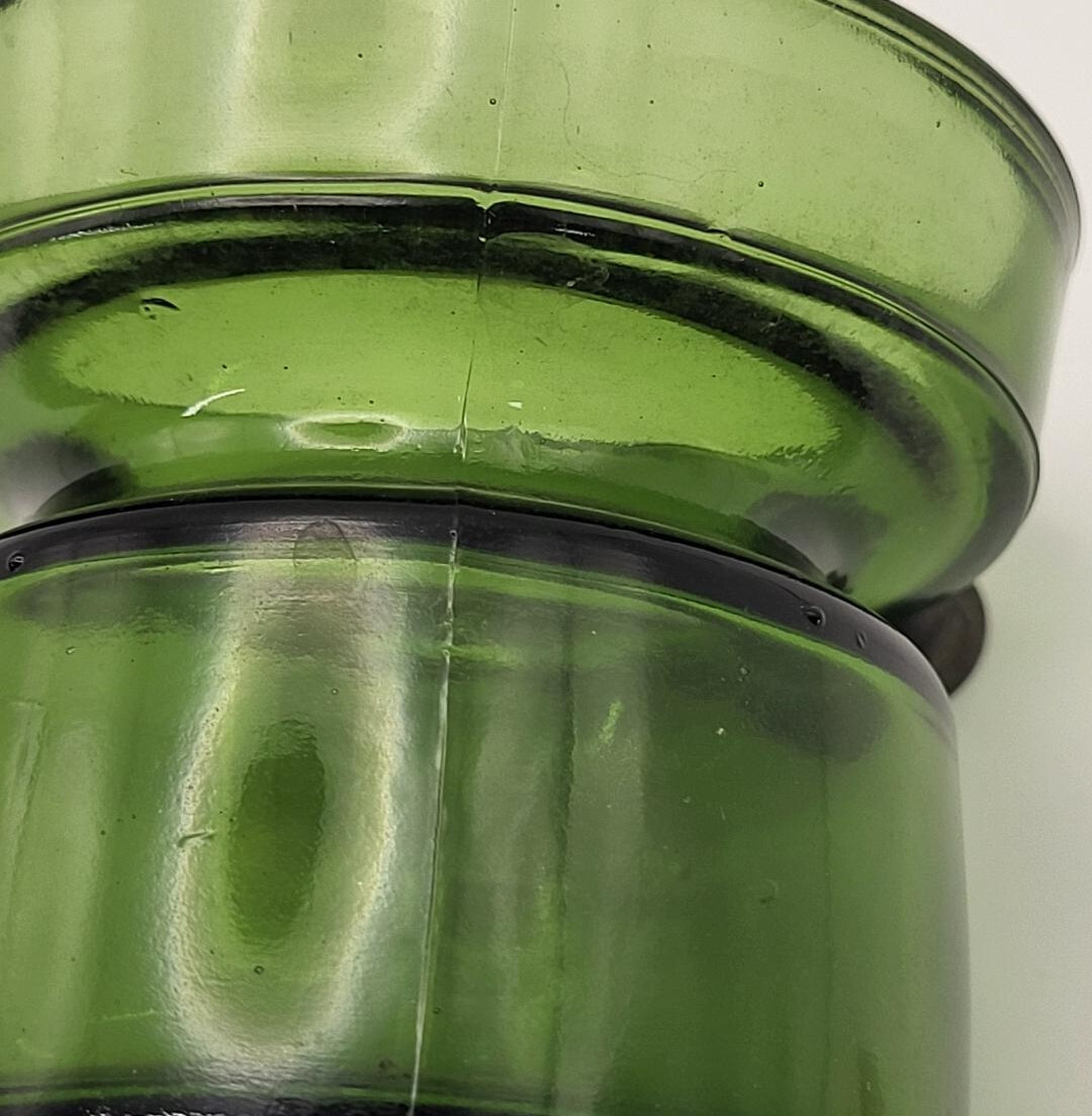 DANSK Candle Holders (Set of 2) GREEN Glass IHQ Quistgaard Denmark MCM