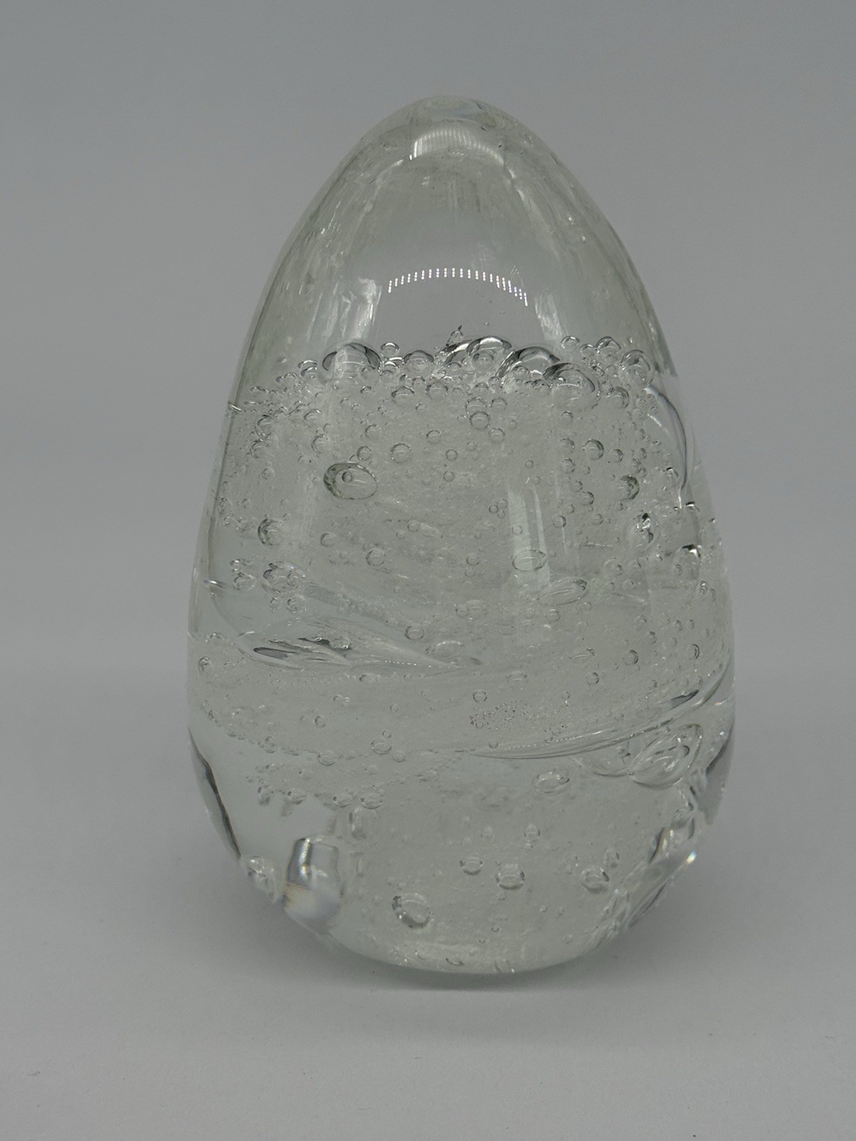 Rollin Karg Art Mary Jane Teall Award Glass Iridescent Paperweight 5.5” 2 lbs.