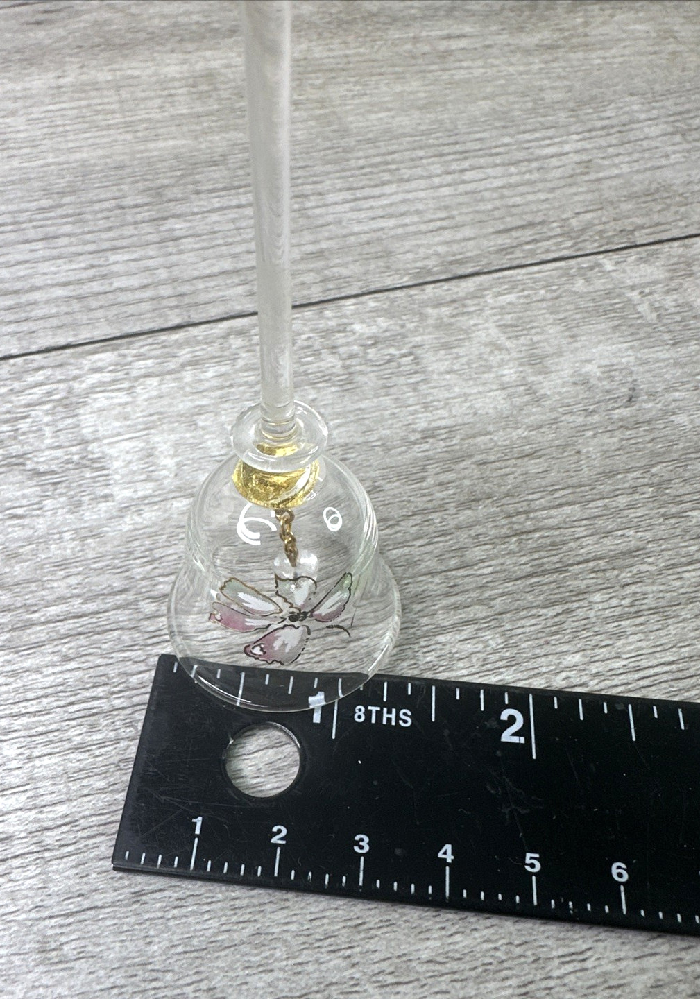 Unbranded Hand-Blown Floral Painted 4” Glass Bell