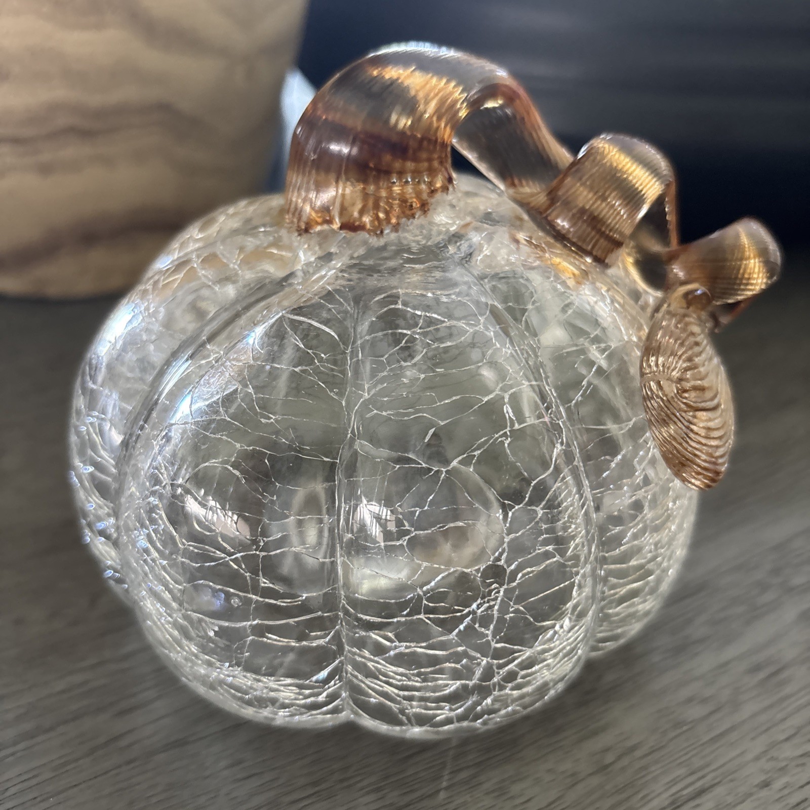 Hand Blown Art Glass Pumpkin