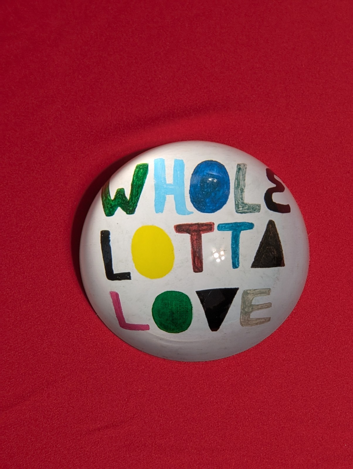 Whole Lotta Love” Glass paperweight by Sugarboo & Co. 4″X4″ And 1.3 Lbs