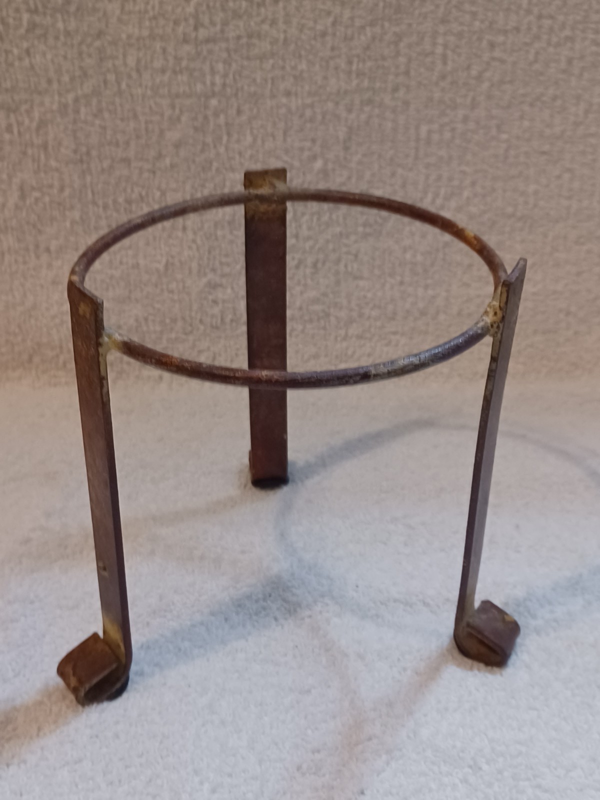 RUSTIC CERAMIC AMPHORA Vase With Metal Stand 11.5″ Mediterranean Pottery. A-23
