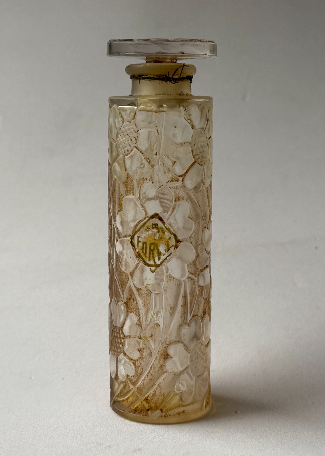 Rene Lalique Flacon Cinq Fleurs for Forvil Circa 1924 France Floral Motif 4”
