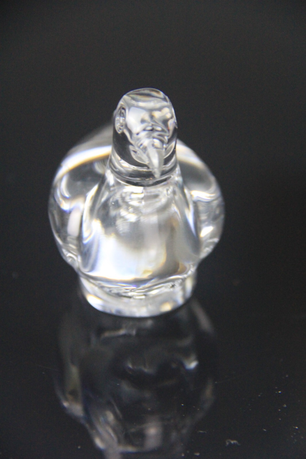 BACCARAT Figurine France Clear Crystal Turtle Dove Bird Paperweight Signed