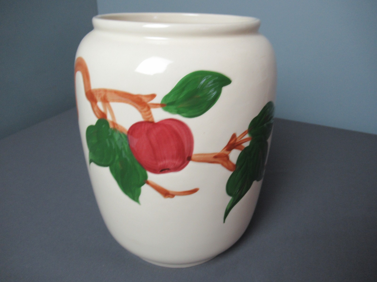 Franciscan Ware Vintage Large Jar Vase Utensil Holder – Apple – Calif USA c6 pp