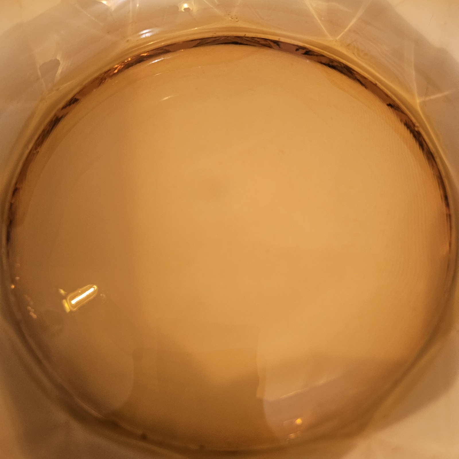 Vintage Viking Diamond Point Amber Heavy Glass Ashtray 8.5 in across