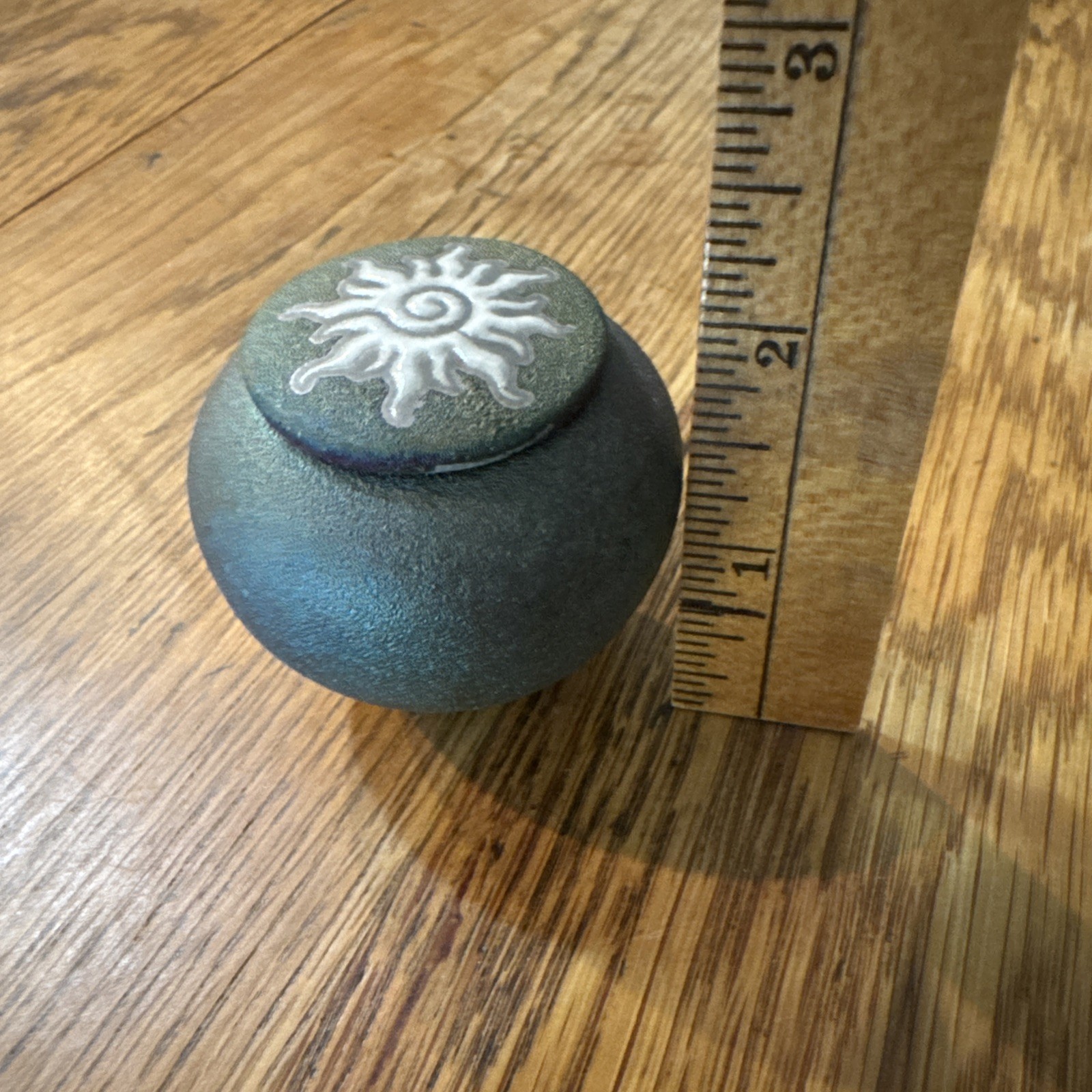 J Diller Pottery Raku Iridescent Trinket With Lid Small 2 Inches Signed Colorful