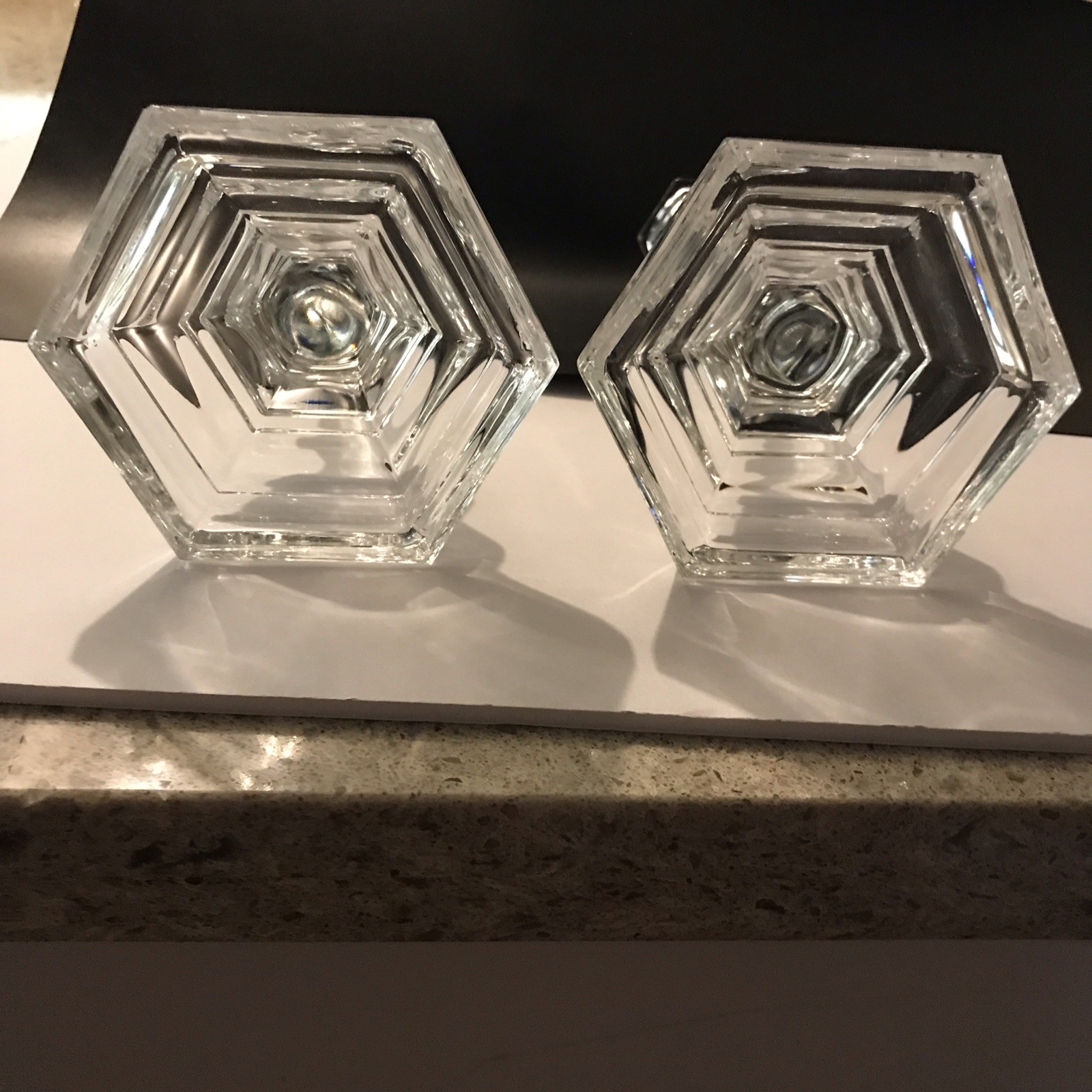 Tiffany & Co Crystal Candle Holders Candlesticks 8” Set of 2 ‘Plymouth’ Retired