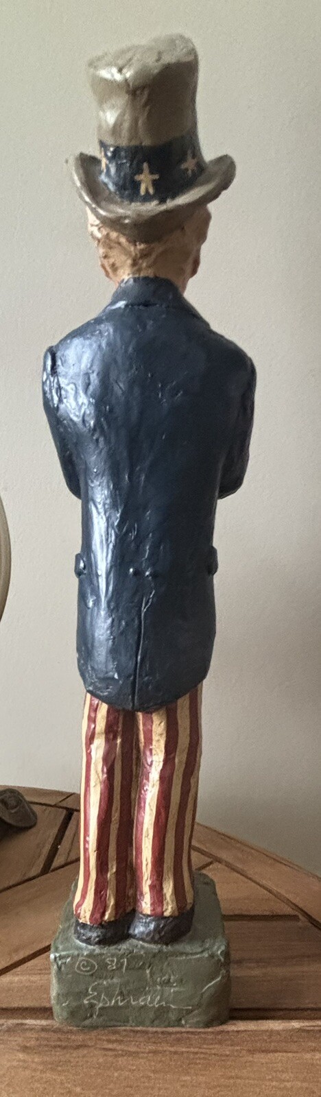 OOAK Uncle Sam Patriotic Figure Ephraim 1987 Signed 11.75”