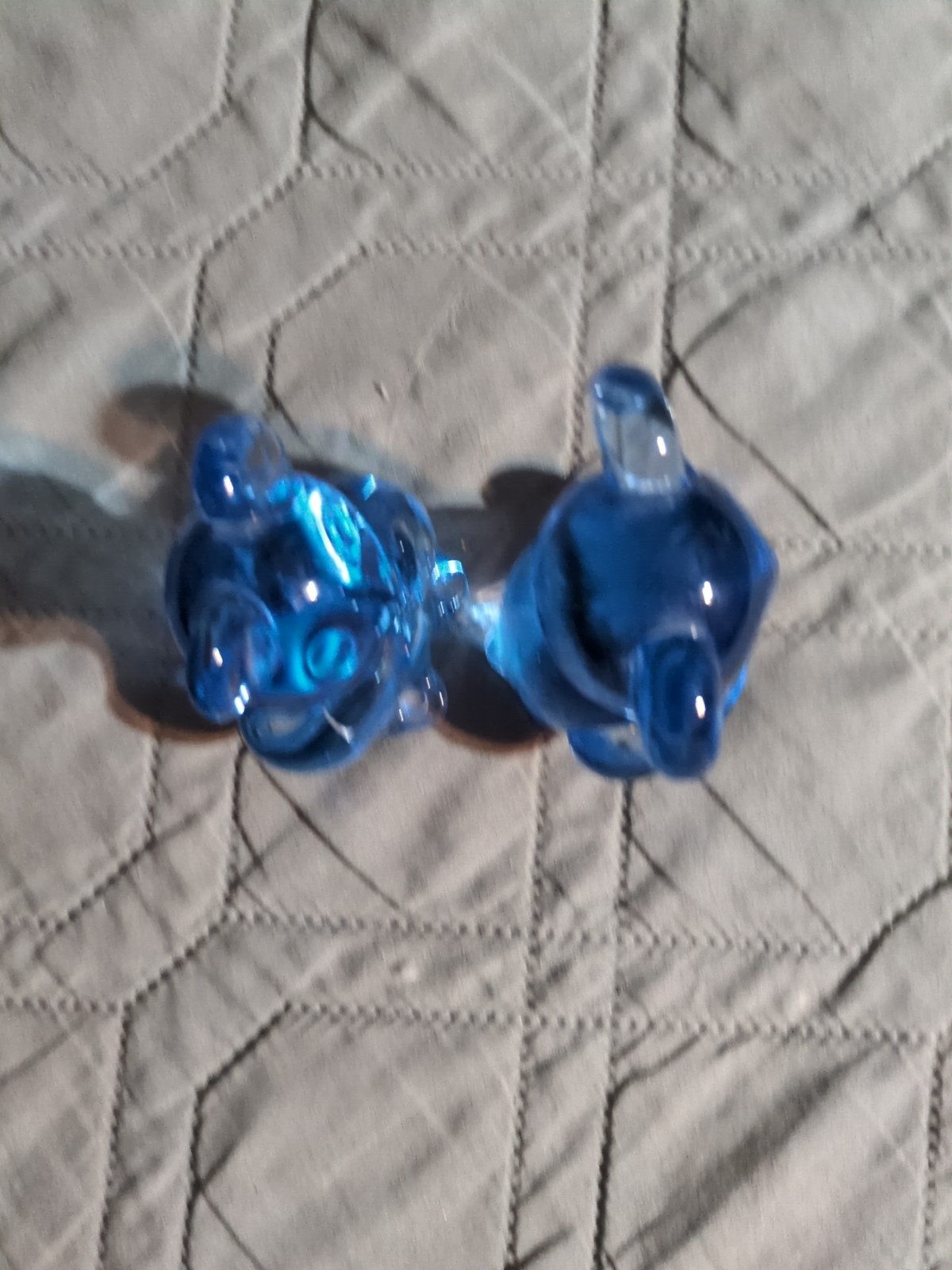 (2) Lot: US Commemorative Fine Art Gallery COBALT BLUE Glass Koala 🐨 BEAR 3”