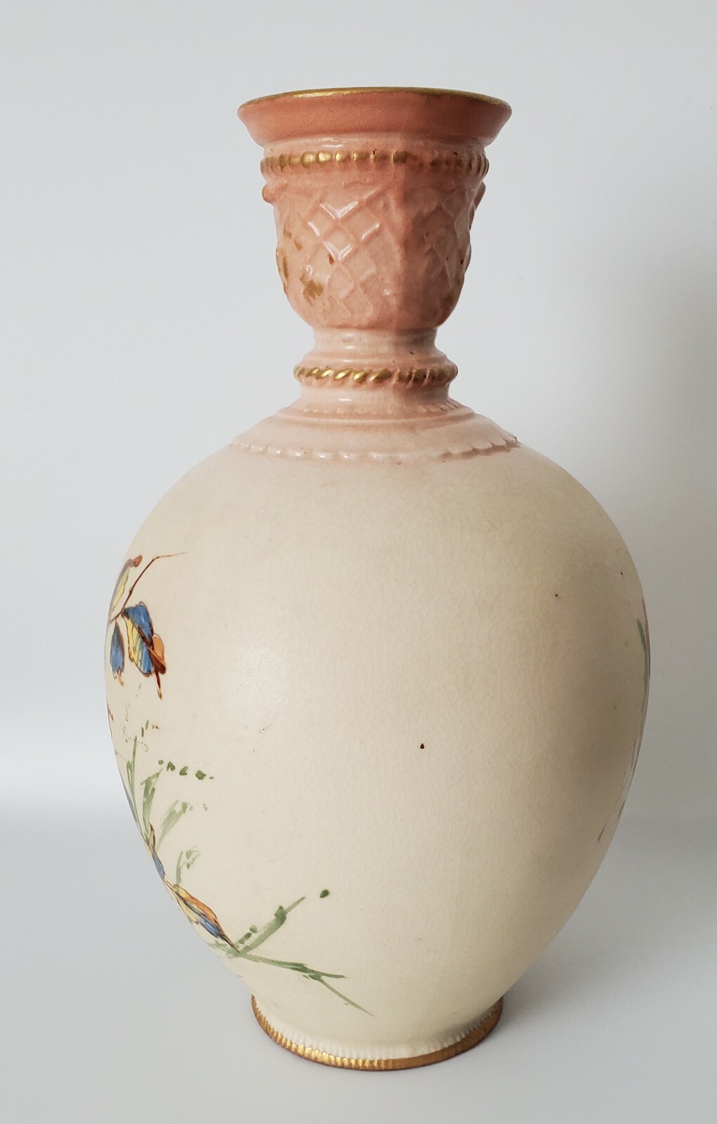 Vintage Royal Bonn Floral Vase with Gilding Ceramic 9.5″H