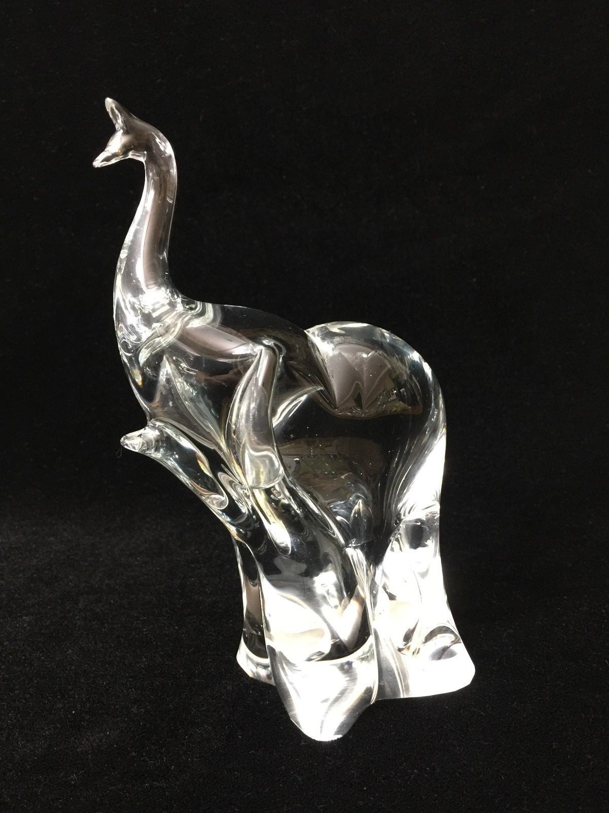 Vintage Murano Art Glass Elephant Statue Figurine, 7 1/4″ Tall x 2 3/4″ W x 5″ D
