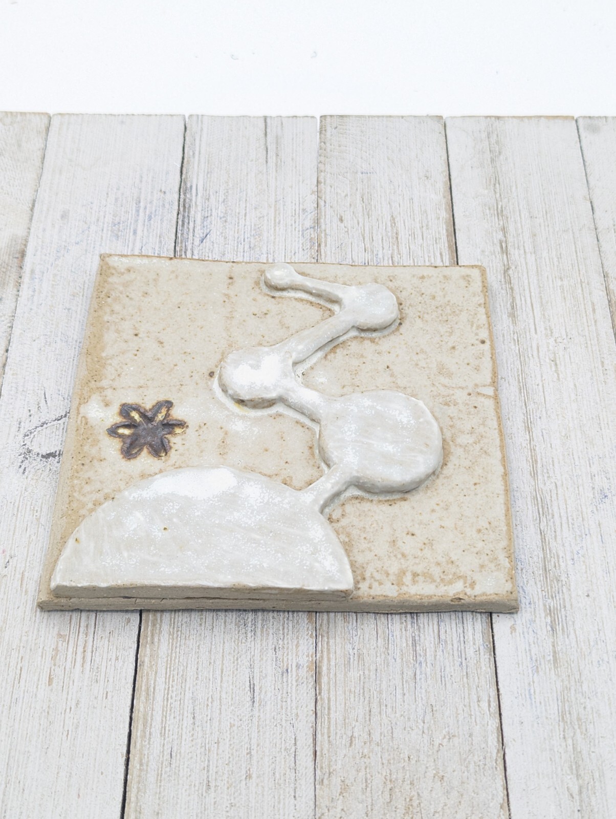Handmade Glazed Clay ART Deco Style Decorative Tile 5.25″X5.25″