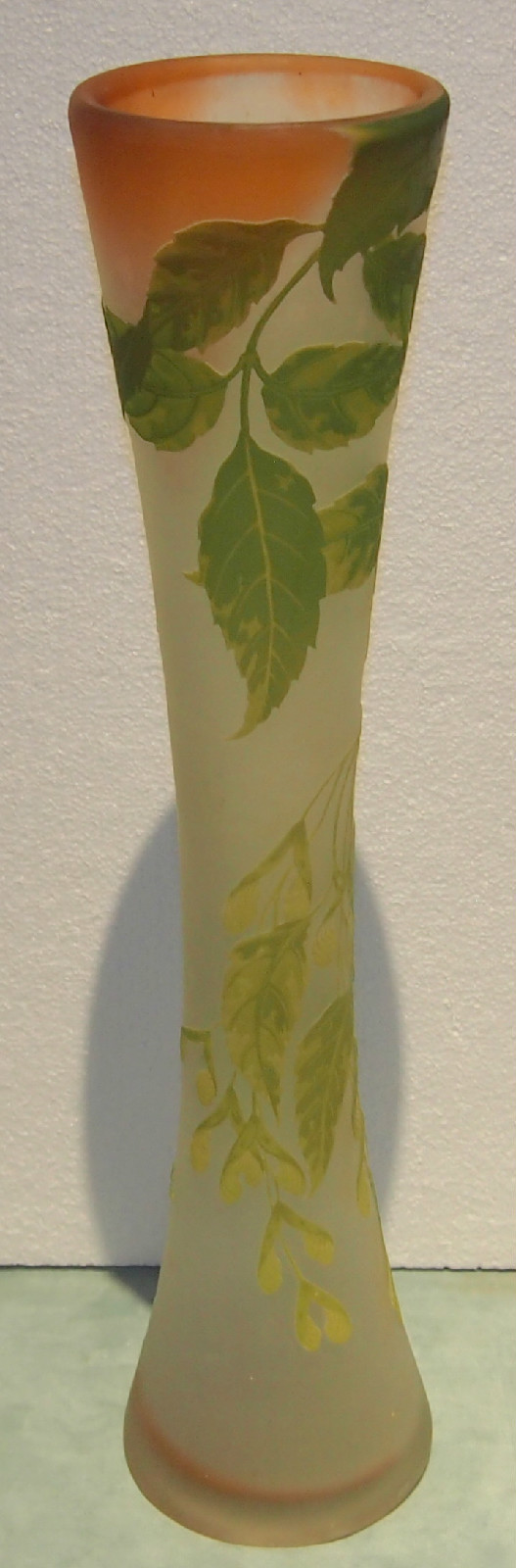 EMILE GALLE C 1910 ORIGINAL CAMEO GLASS GRAND VASE DESIGN HEIGTH:22.5 “