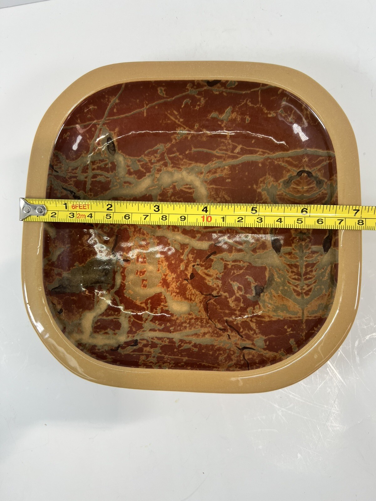 BELLINI ITALY VINTAGE MODERNEST CERAMIC ART POTTERY CURVED CORNER DISH