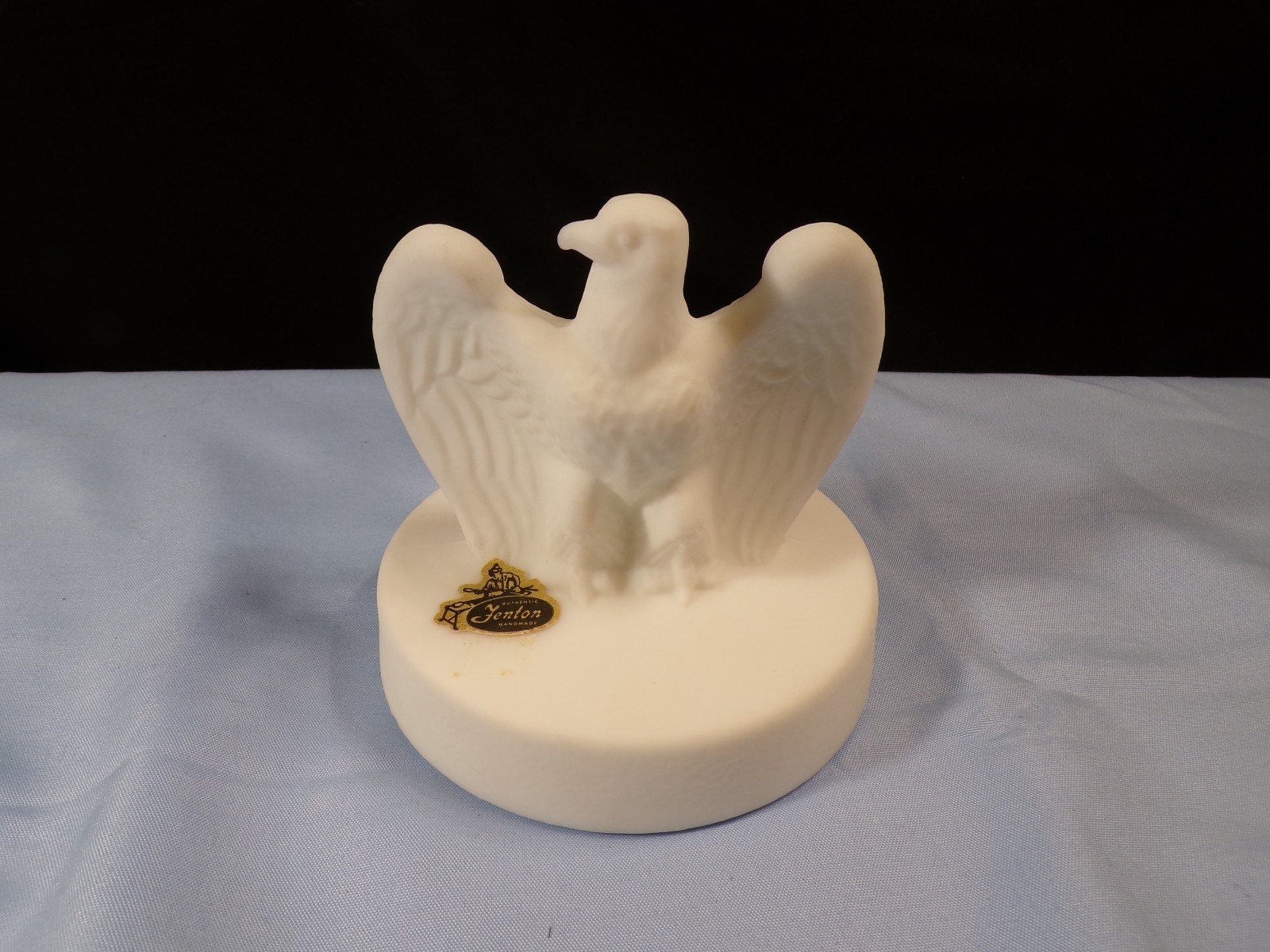 Fenton Satin White Milk Glass Bicentennial Eagle Paperweight