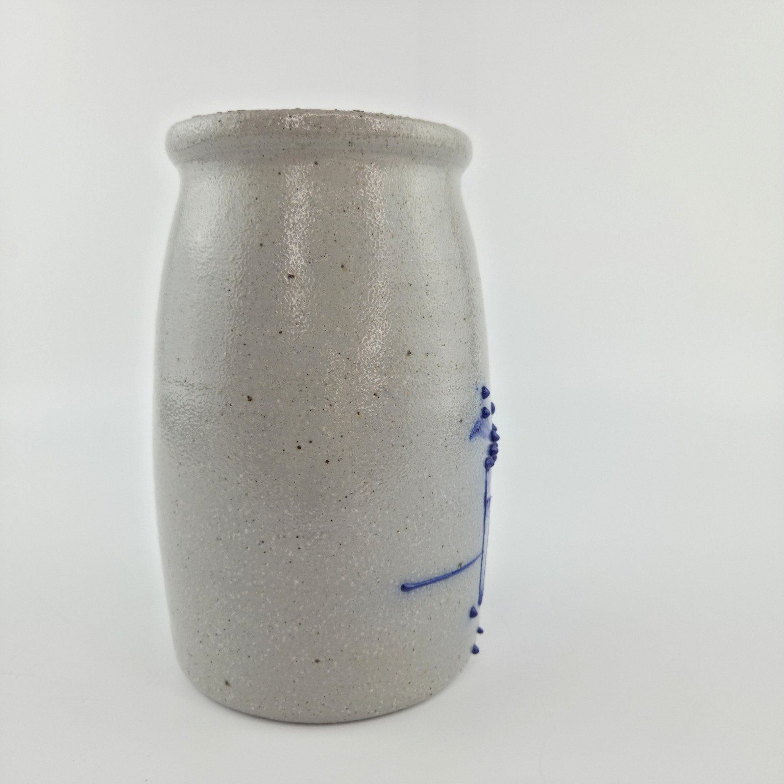 Salmon Falls Stoneware Blueberry Vine Salt Glaze Utensil Crock Vase 6.5″ Pottery