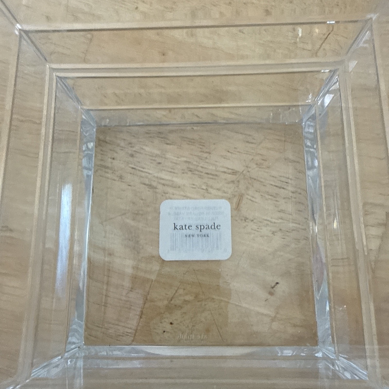Kate Spade New York Medium Crystal Rutherford Stripe 4” x 4” x 3.5” Vase Square