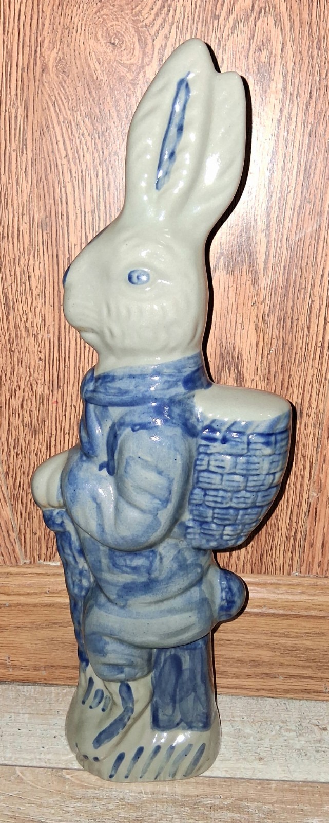 Beaumont Brothers Pottery Glazed Standing Rabbit Easter Basket Bunny 14″ Tall